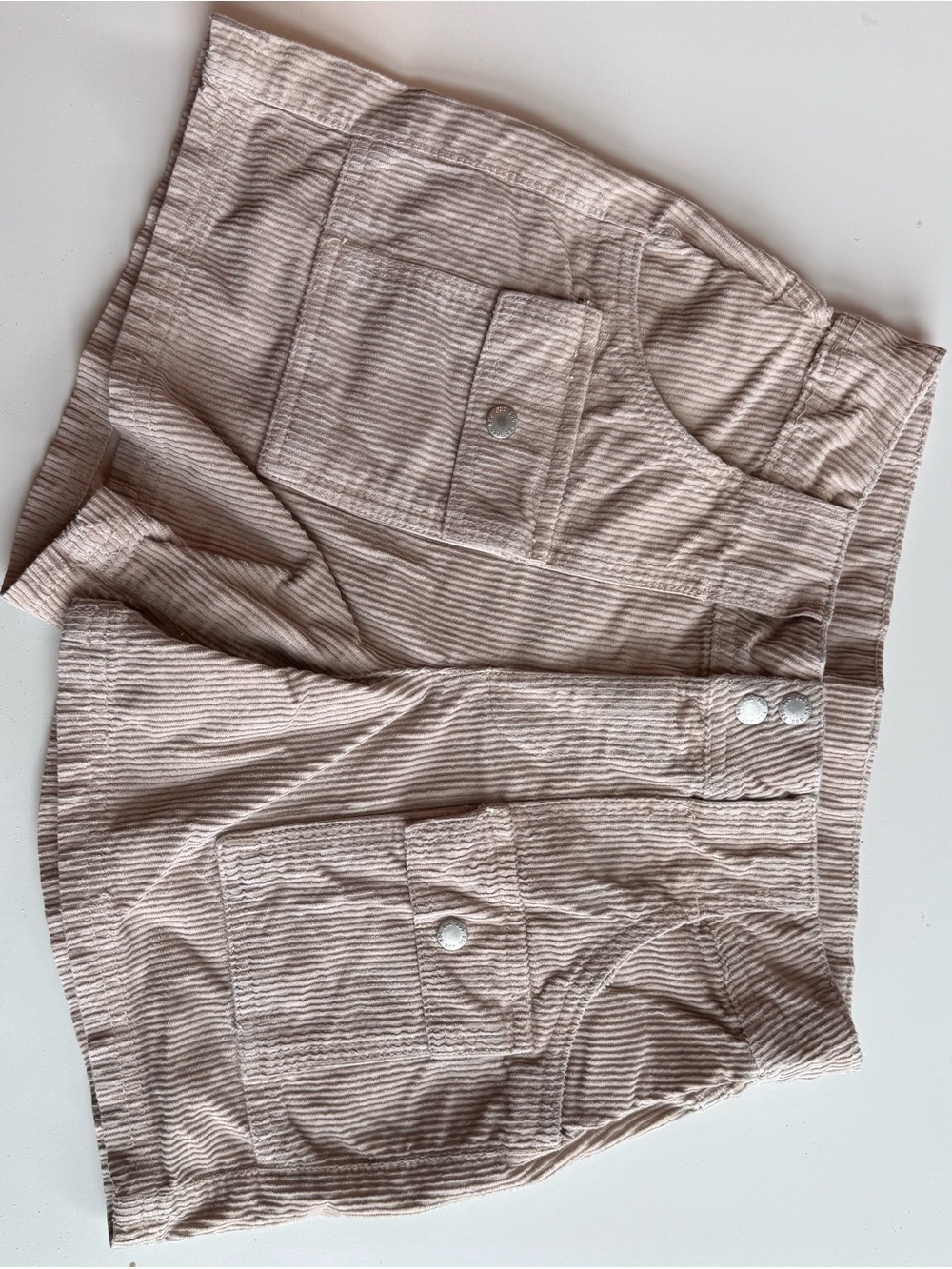 BDG Beige Striped Corduroy Cargo Shorts